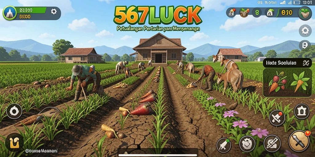 Tampilan gameplay menarik dari game pertanian 567LUCK.