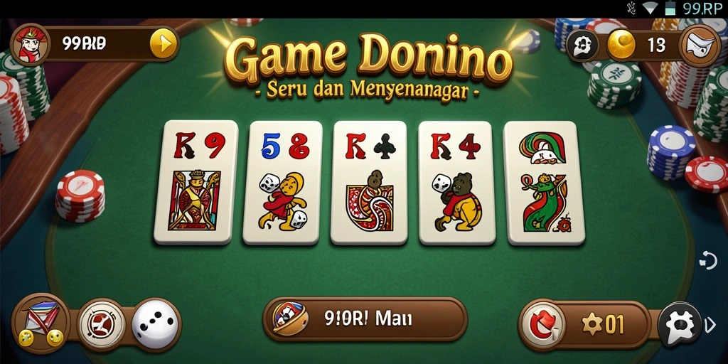 Tampilan gameplay Domino yang menarik dan seru di 99RP.
