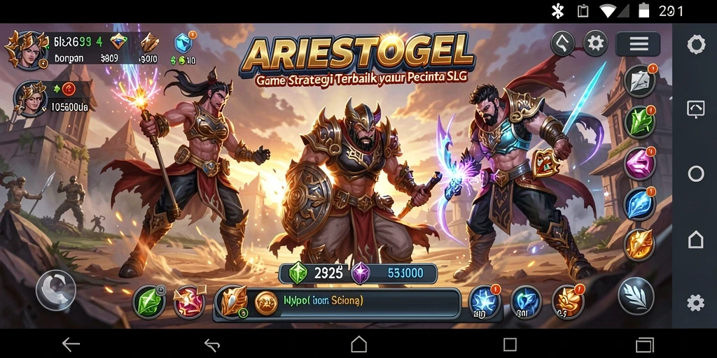 Tampilan gameplay ARIESTOGEL yang mendebarkan dan penuh strategi.