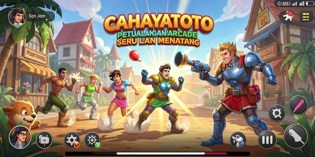 Tampilan gameplay seru dari CAHAYATOTO dengan karakter dan tantangan unik.