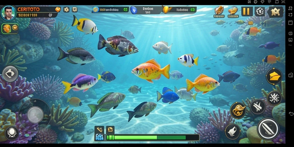 Screenshot CERITOTO menampilkan aksi seru dalam menangkap ikan.