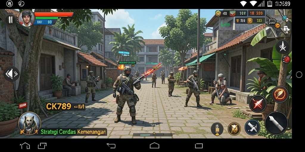 Screenshot gameplay CK789 yang menunjukkan aksi strategi mendebarkan.