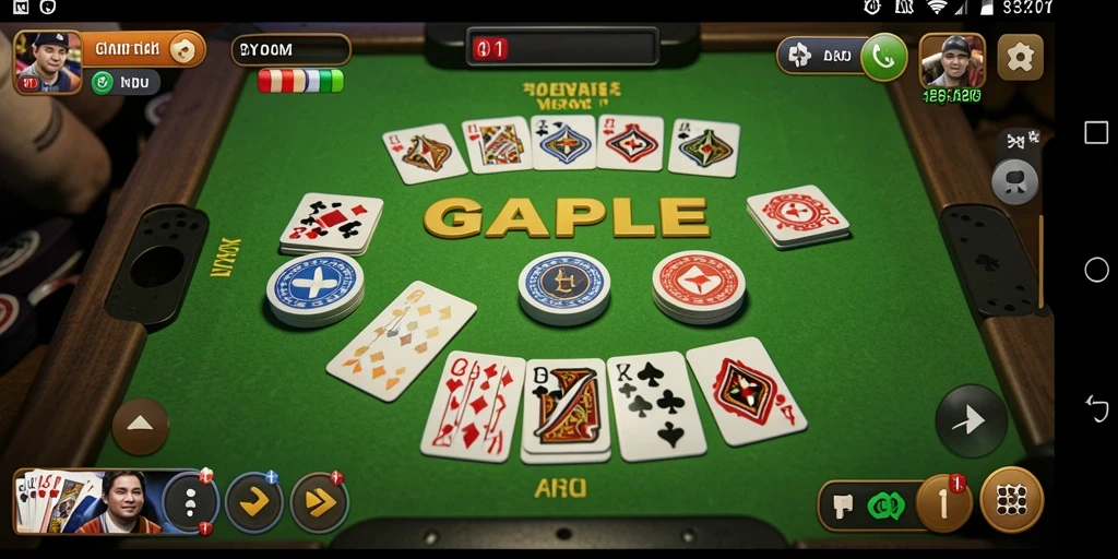 Screenshot utama DY01 yang menunjukkan serunya permainan Gaple.