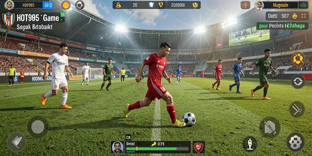 Gameplay menarik dari HOT985 dengan aksi sepak bola yang intens.