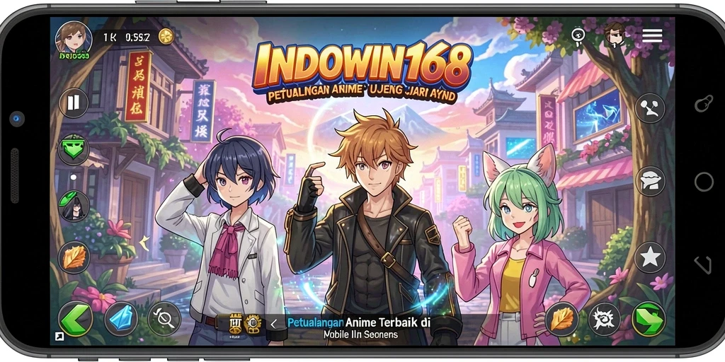 Tampilan gameplay INDOWIN168 dengan karakter anime yang menarik.