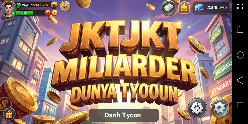 Gameplay strategis JKTJKT menampilkan manajemen bisnis yang menarik.