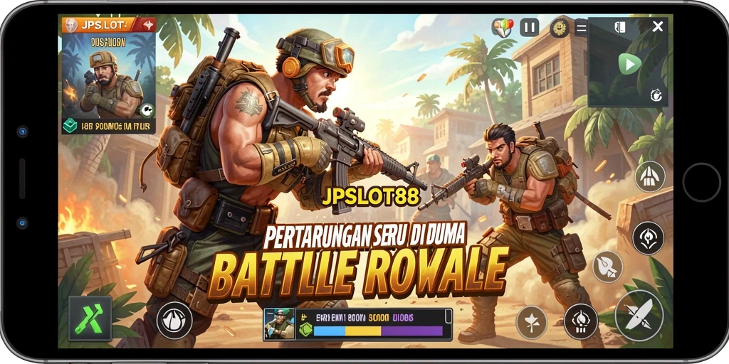 Tangkapan layar pertarungan seru dalam game Battle Royale JPSLOT88.