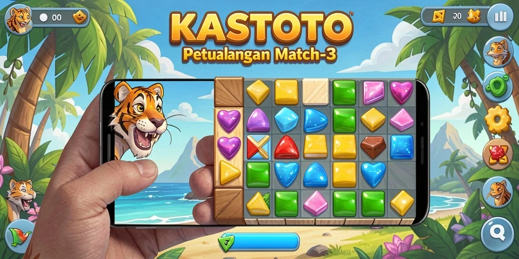 Tampilan gameplay KASTOTO yang seru dan penuh warna.