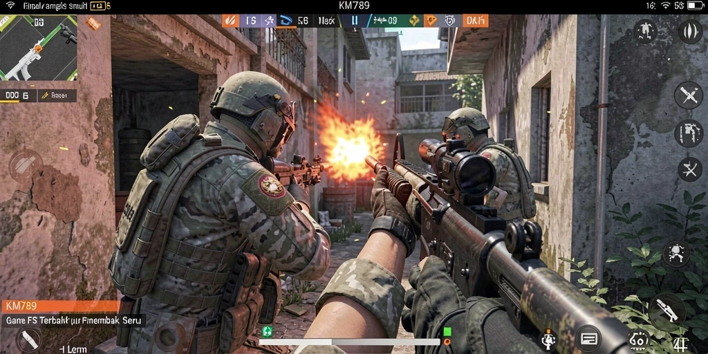 Tampilan gameplay KM789 yang menegangkan dan penuh aksi.
