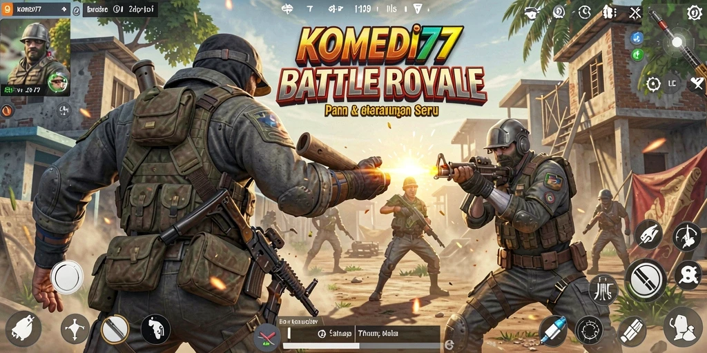 Screenshot gameplay KOMEDI77 yang menampilkan aksi pertempuran seru.