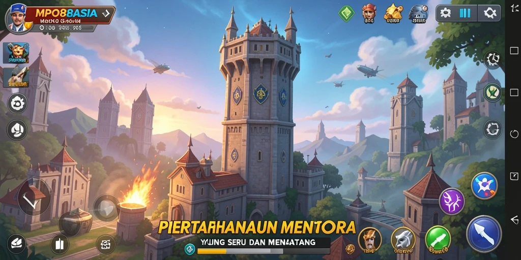 Tampilan gameplay seru di MPO88ASIA dengan strategi menara bertahan.