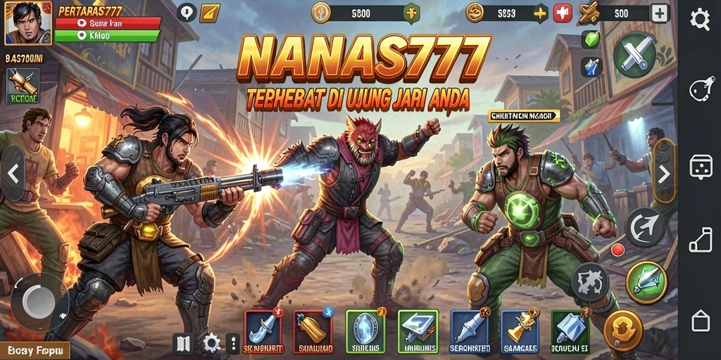 Screenshot NANAS777 menunjukkan aksi pertarungan yang intens dan grafis tajam.