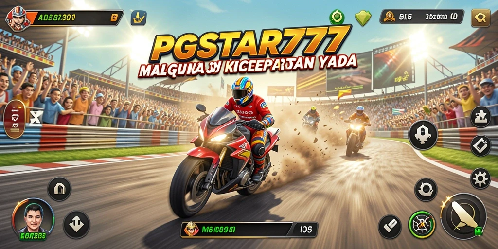 Screenshot PGSTAR777 menampilkan balapan seru di trek yang menantang.