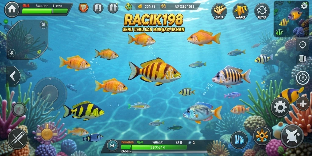 Tampilan menarik dari gameplay Tembak Ikan di RACIK198.