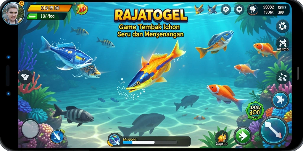 Tampilan screenshot gameplay menembak ikan di RAJATOGEL.