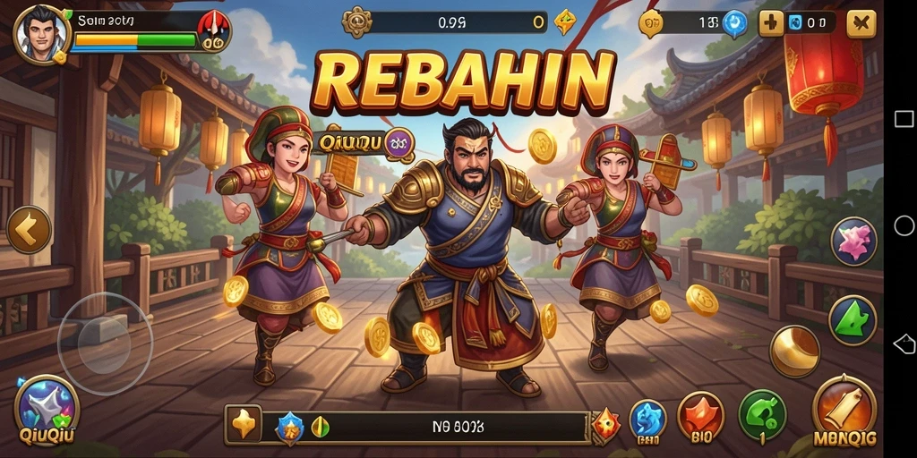 Screenshot gameplay QiuQiu yang mendebarkan.
