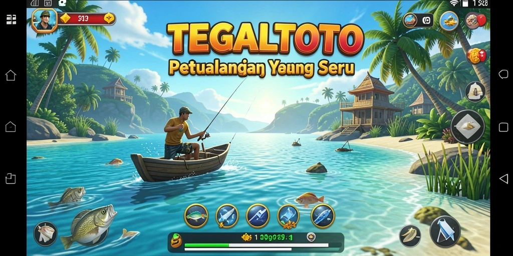 Screenshot gameplay TEGALTOTO menampilkan aksi memancing yang seru.